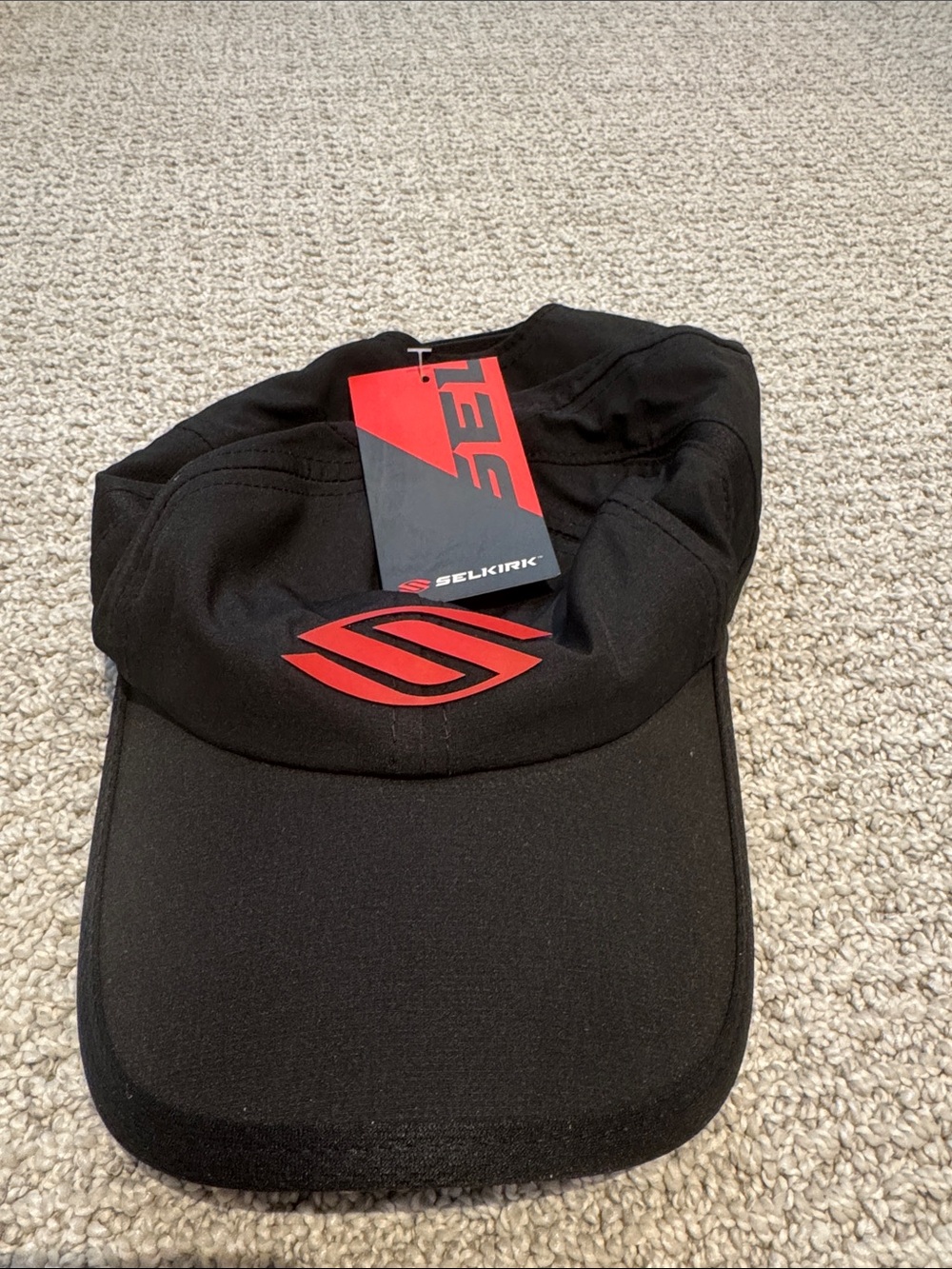 Selkirk Black Performance Visor Hat with Red Logo